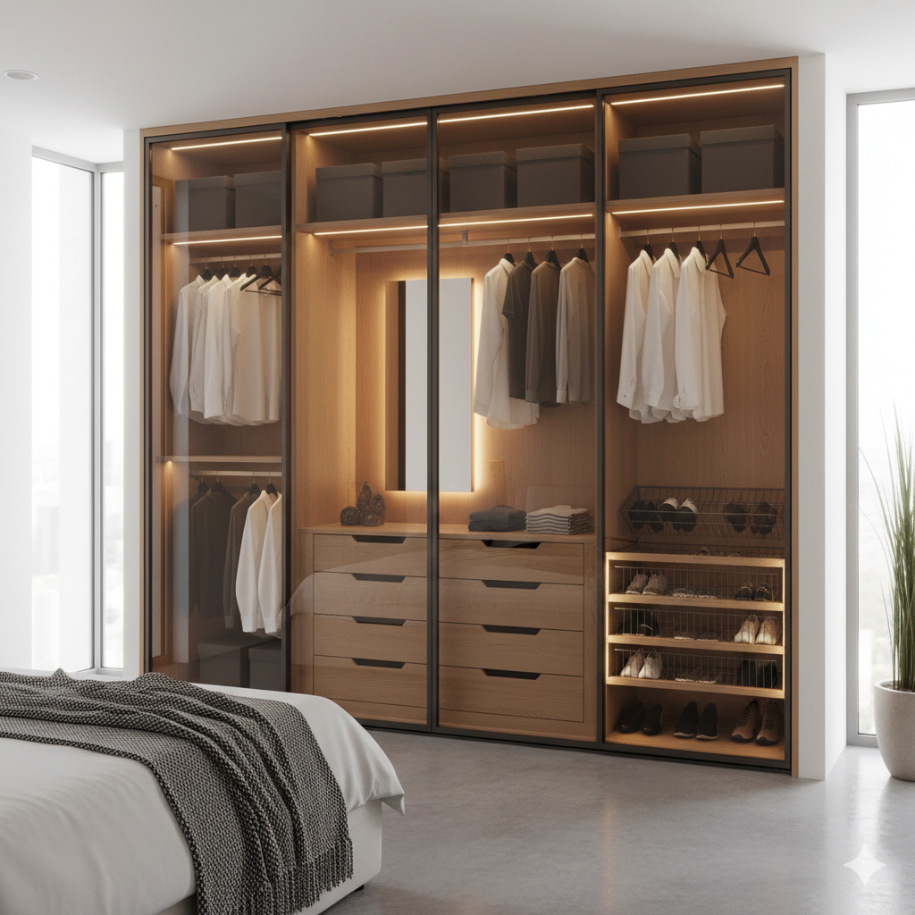 3 door wardrobe