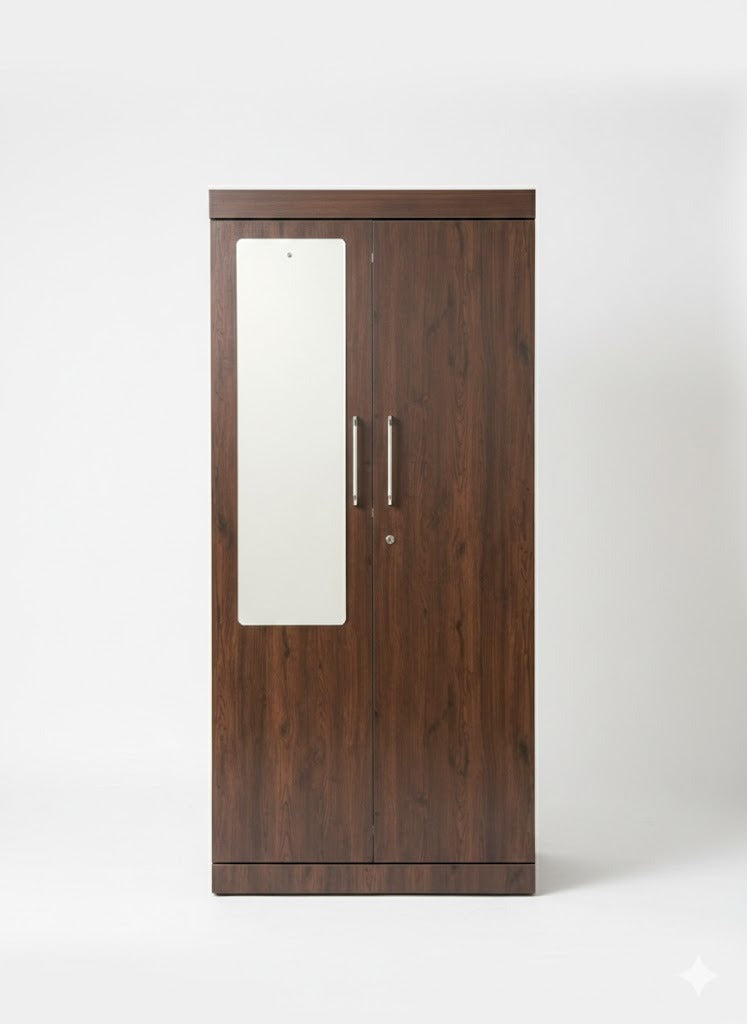 MCF 2 Door Wardrobe In Lyon Walnut Finish With Drawer