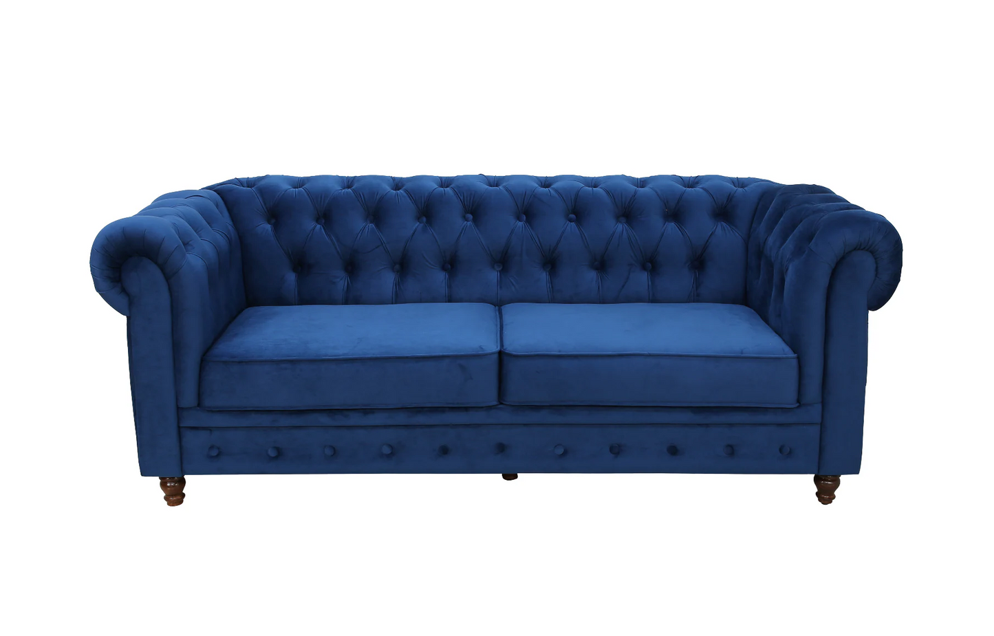 Macfern Cheshire Velvet 3 Seater Sofa In Royal Blue Colour