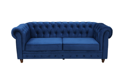 Macfern Cheshire Velvet 3 Seater Sofa In Royal Blue Colour