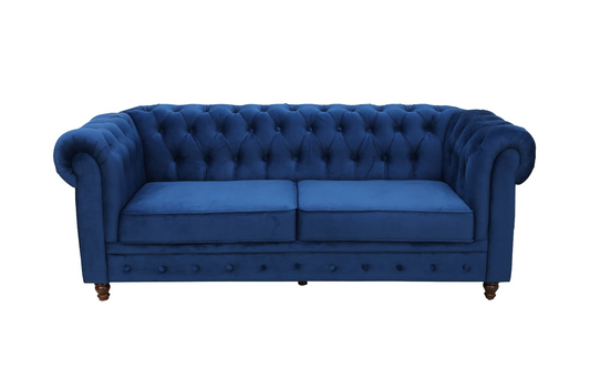 Macfern Cheshire Velvet 3 Seater Sofa In Royal Blue Colour