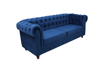 Macfern Cheshire Velvet 3 Seater Sofa In Royal Blue Colour