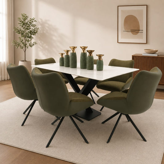 DINING TABLE(5X3) WITH 6 CHAIRS