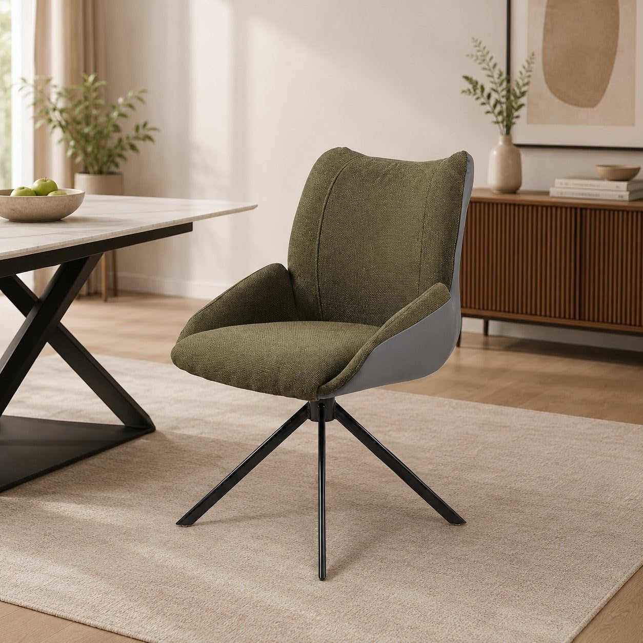 DINING TABLE(5X3) WITH 6 CHAIRS