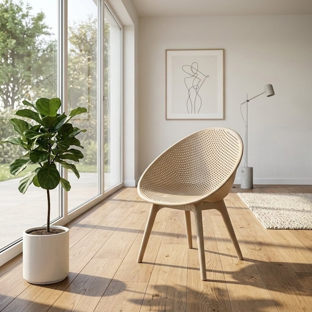 CURVED SITOUT ACCENT CHAIR  (CAMEL-351)