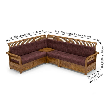RoyalSlatt Solid Wood Corner Sectional (ORCHID SOFA)