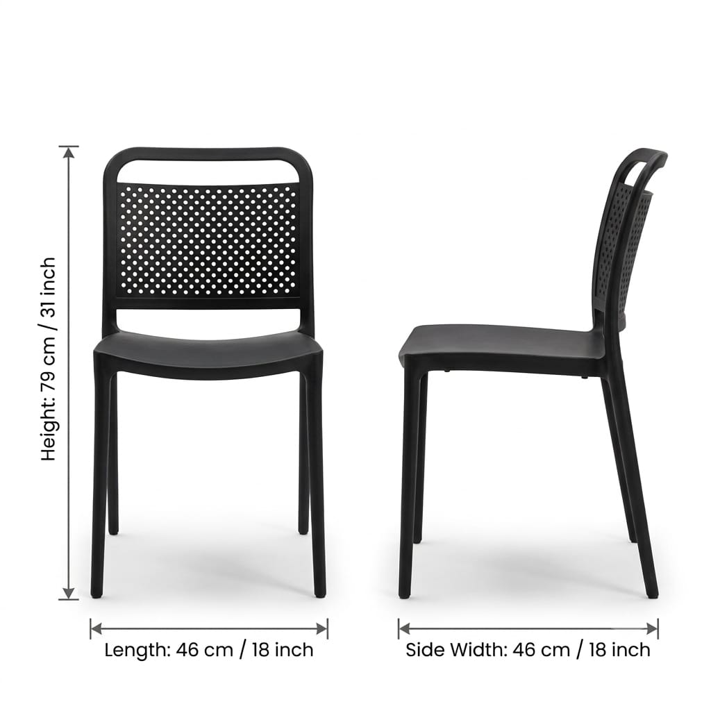 Metro Latticed Matte Black Dining Chair (353-VISITORS CHAIR )