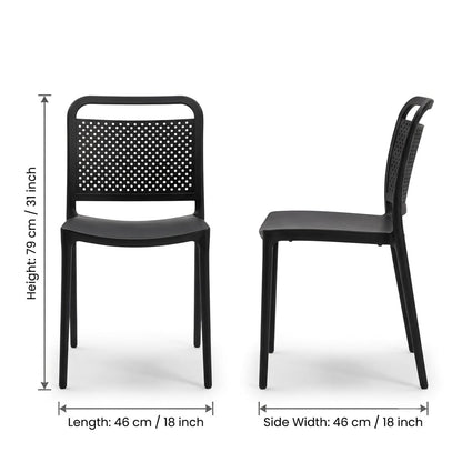 Metro Latticed Matte Black Dining Chair (353-VISITORS CHAIR )
