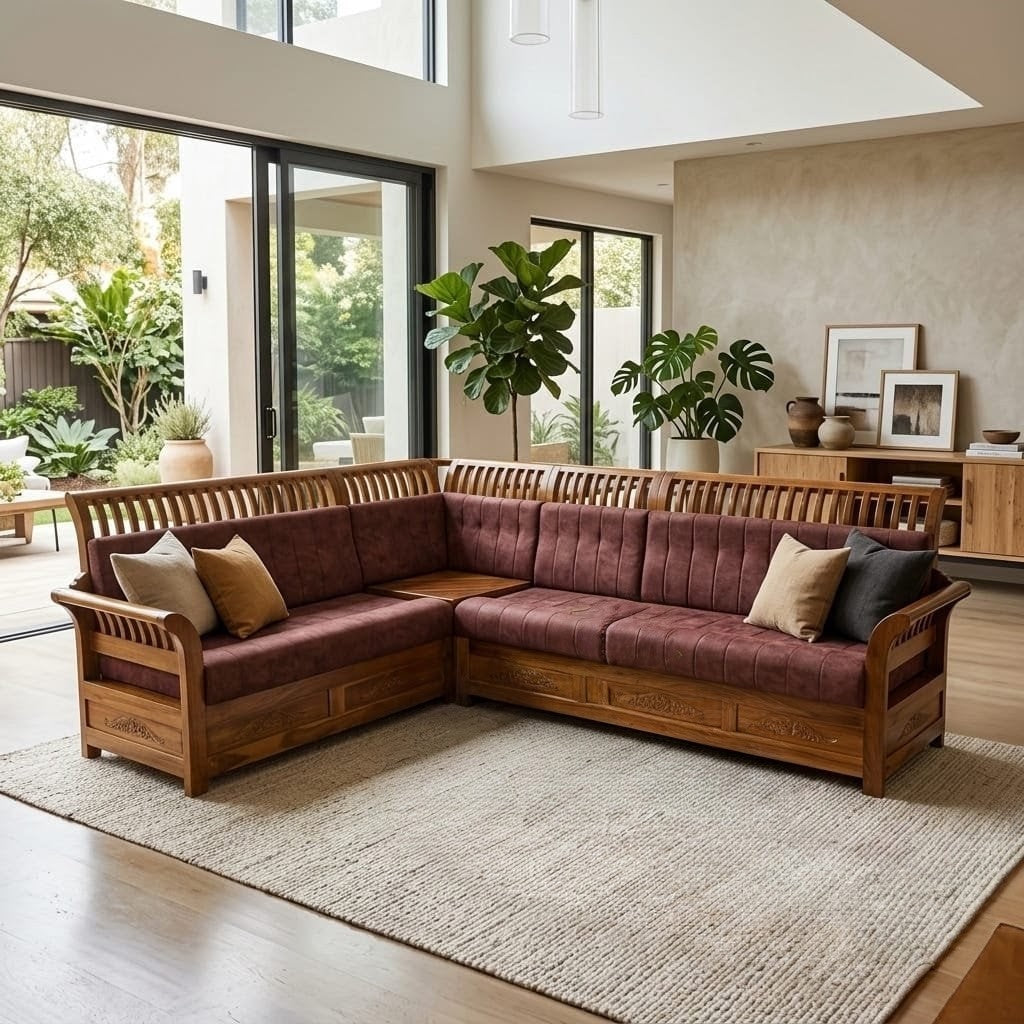 RoyalSlatt Solid Wood Corner Sectional (ORCHID SOFA)