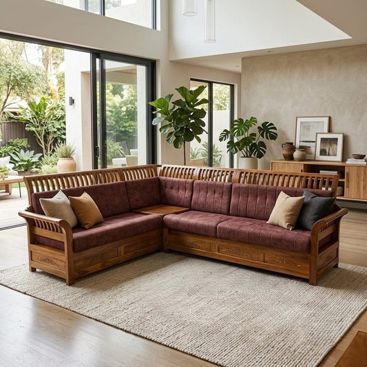 RoyalSlatt Solid Wood Corner Sectional (ORCHID SOFA)