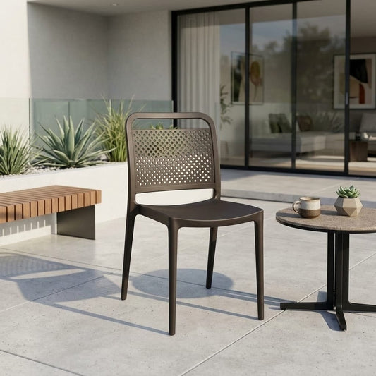 Metro Latticed Matte Black Dining Chair (353-VISITORS CHAIR )
