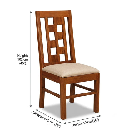 Sedona Lattice" 6 seater, glass top, teak color dining set